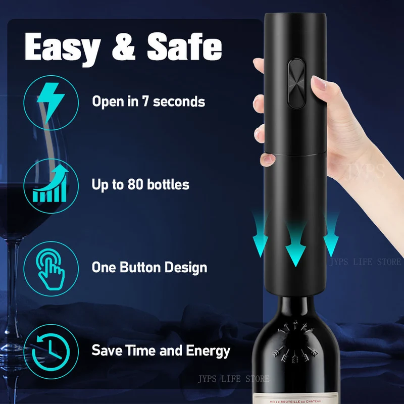 Set Di Apribottiglie Elettrico Apribottiglie Automatico Per Vino Rosso Con Cavatappi Per Taglierina Per Vino Per Accessori Da Cucina Per Amanti Del Vino Da Festa Regalo