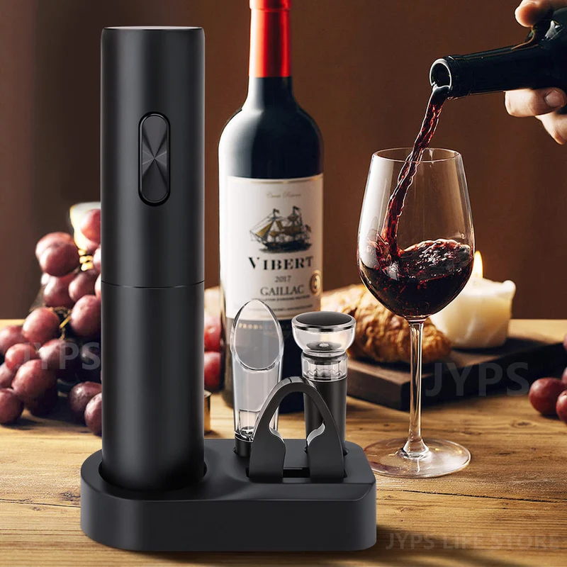 Set Di Apribottiglie Elettrico Apribottiglie Automatico Per Vino Rosso Con Cavatappi Per Taglierina Per Vino Per Accessori Da Cucina Per Amanti Del Vino Da Festa Regalo
