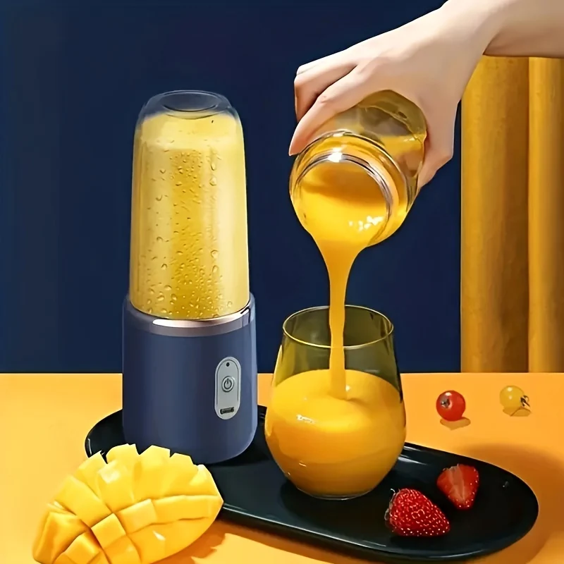 2 Tazze, Spremiagrumi Portatile, 1 Frullato Di Frutta E Frappè, Spremiagrumi Wireless, Mixer Con Ricarica USB Per Alimenti Per Bambini, Palestra, Casa, Viaggio
