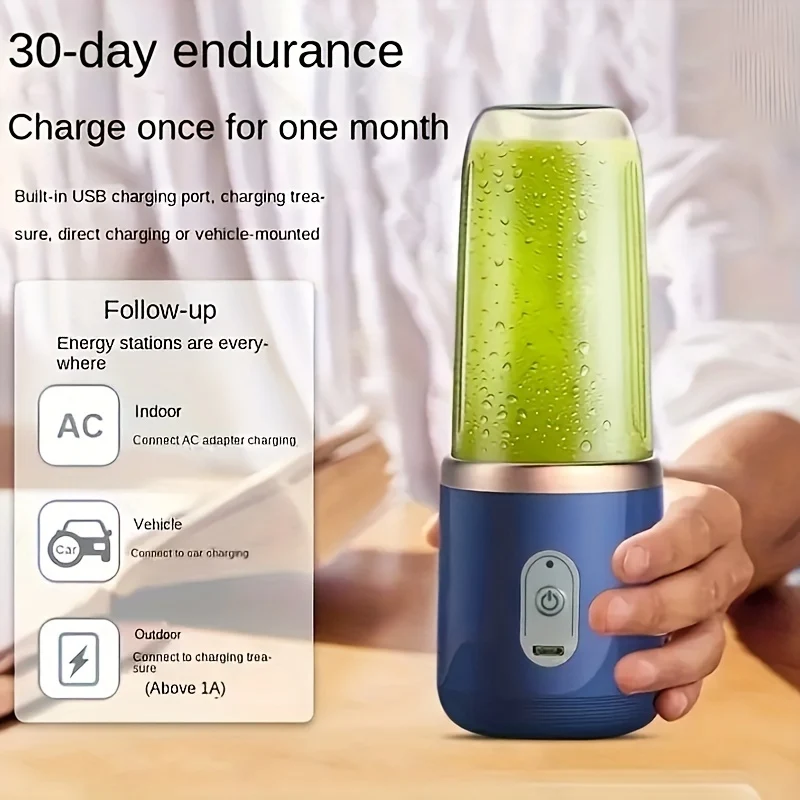 2 Tazze, Spremiagrumi Portatile, 1 Frullato Di Frutta E Frappè, Spremiagrumi Wireless, Mixer Con Ricarica USB Per Alimenti Per Bambini, Palestra, Casa, Viaggio