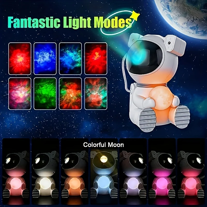 Astronaut Light Projector, Proiettore Di Stelle Per La Camera Da Letto, Proiettore Di Stelle Con Luce Lunare, Luce Notturna A LED Per Bambini Con Nebulosa, Decorazione Per La Stanza, Regalo Per La Festa
