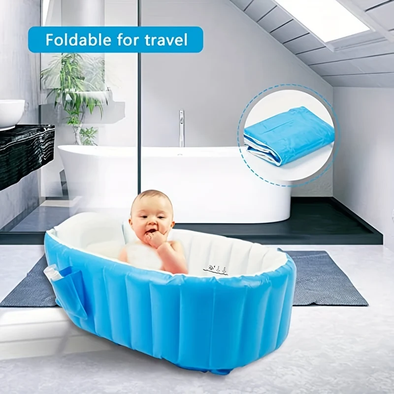 Vasca da bagno gonfiabile per bambini portatile da 1 pezzo - Mini piscina ad aria antiscivolo, adatta ai viaggi, per bambini, Natale, Halloween, regalo del Giorno del Ringraziamento