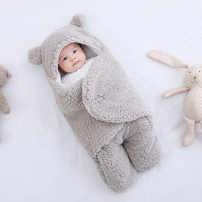 Carino Neonato Autunno Inverno Spesso Gettare Trapunta Bambino Sacco A Pelo Anti-sbalzo Salto Swaddle