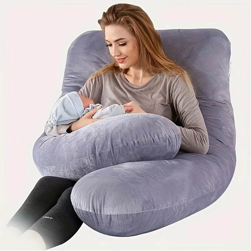 Massimo comfort per le future mamme - Fascia per cuscino per gravidanza a forma di U con supporto multifunzionale per la vita, regalo di Natale, Halloween, Giorno del Ringraziamento