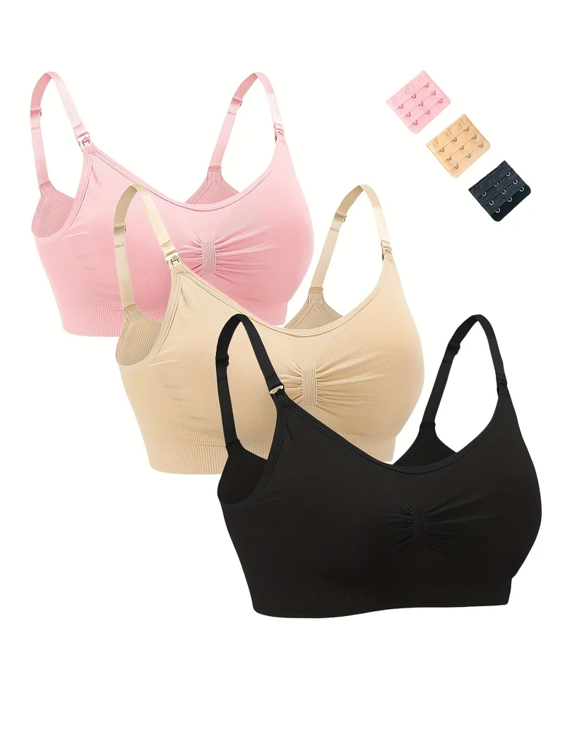 3 pezzi di reggiseno per l'allattamento senza cuciture casuali per la maternità delle donne con biancheria intima morbida e confortevole rimovibile