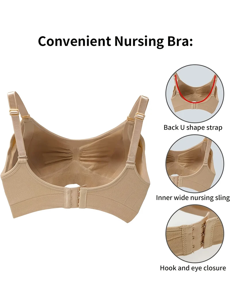 3 pezzi di reggiseno per l'allattamento senza cuciture casuali per la maternità delle donne con biancheria intima morbida e confortevole rimovibile