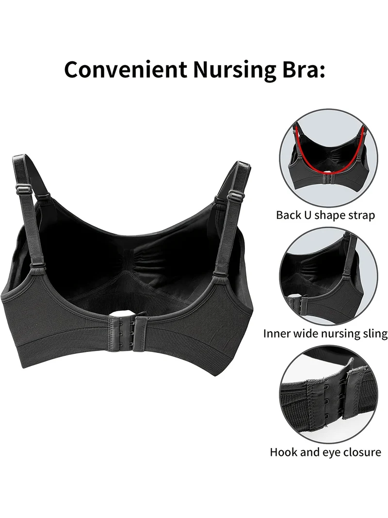 3 pezzi di reggiseno per l'allattamento senza cuciture casuali per la maternità delle donne con biancheria intima morbida e confortevole rimovibile