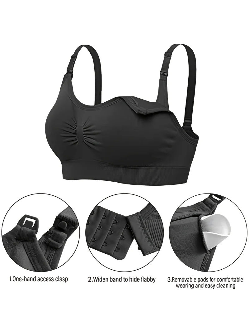 3 pezzi di reggiseno per l'allattamento senza cuciture casuali per la maternità delle donne con biancheria intima morbida e confortevole rimovibile