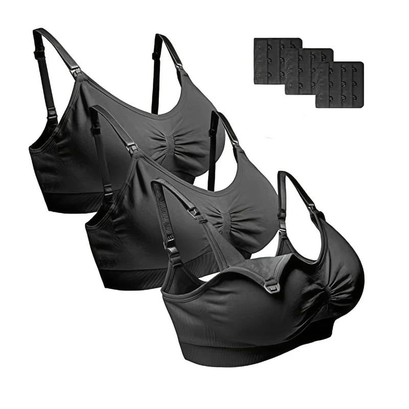 3 pezzi di reggiseno per l'allattamento senza cuciture casuali per la maternità delle donne con biancheria intima morbida e confortevole rimovibile