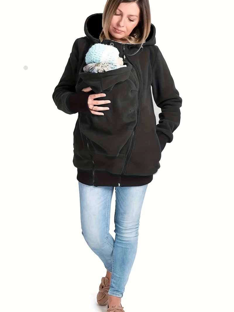 Felpa Multifunzionale Da Donna Con Mamma Canguro, Felpa Con Borsa Per Asilo Nido Da Donna Per Autunno E Inverno