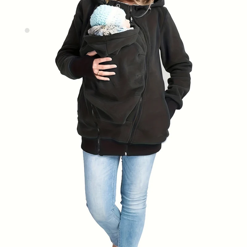 Felpa Multifunzionale Da Donna Con Mamma Canguro, Felpa Con Borsa Per Asilo Nido Da Donna Per Autunno E Inverno