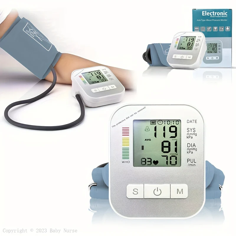 Misuratore di pressione arteriosa, misuratore digitale di pressione arteriosa da polso, rilevatore automatico di pressione arteriosa del bracciale, memoria con 2x99 letture, display vocale di grandi dimensioni, con custodia per il trasporto Natale