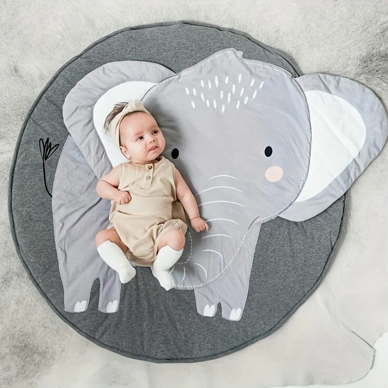 Tre-dimensionale Animale Rotondo Strisciante Tappetino, Tappetino Strisciante Per Bambini, Tappetino Da Gioco Spesso In Cotone Per Bambini, Decorazione Della Stanza Dei Bambini, Accessori Per La Casa Di Gioco