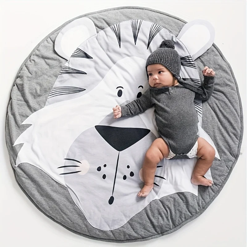 Tre-dimensionale Animale Rotondo Strisciante Tappetino, Tappetino Strisciante Per Bambini, Tappetino Da Gioco Spesso In Cotone Per Bambini, Decorazione Della Stanza Dei Bambini, Accessori Per La Casa Di Gioco