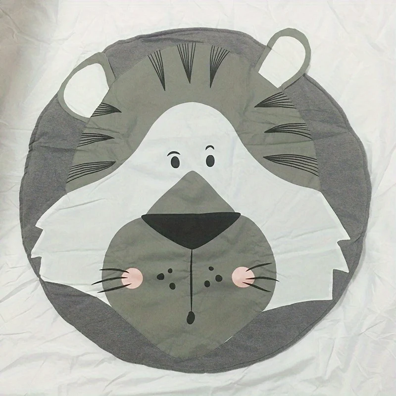 Tre-dimensionale Animale Rotondo Strisciante Tappetino, Tappetino Strisciante Per Bambini, Tappetino Da Gioco Spesso In Cotone Per Bambini, Decorazione Della Stanza Dei Bambini, Accessori Per La Casa Di Gioco