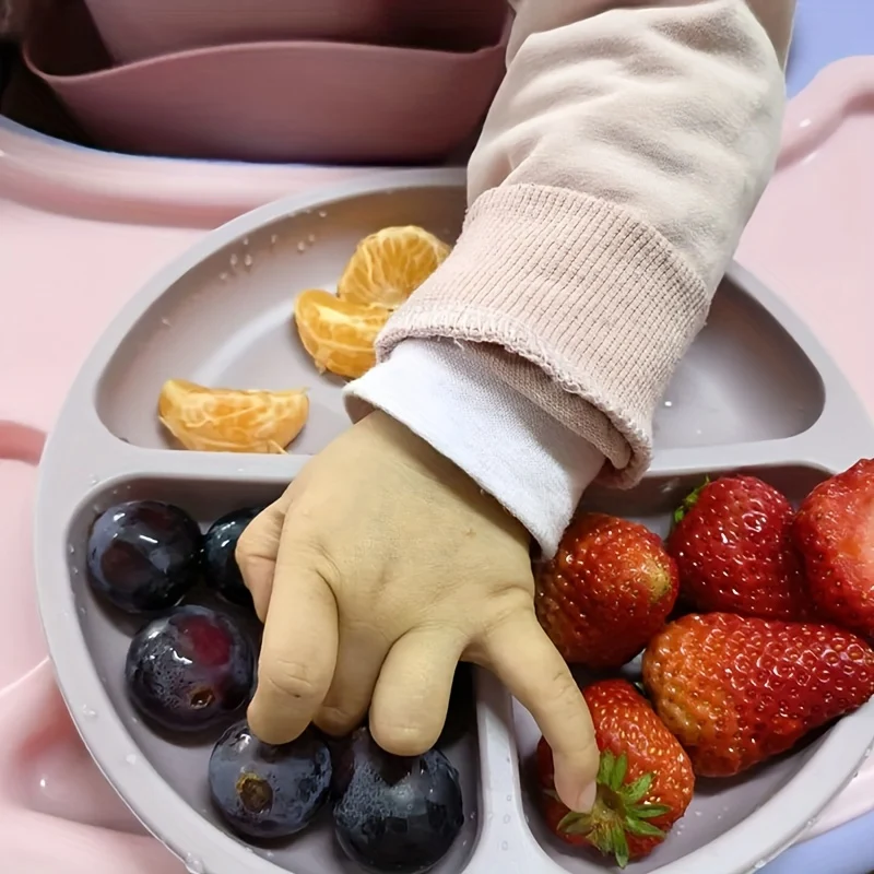 Set Di Utensili Per Autoalimentazione Infantile 5 Pezzi / Set, Migliori Forniture Per Lo Svezzamento A Led, Utensili In Silicone Per Ragazzo E Ragazza Con Bavaglino In Silicone, Ciotola Per Bambini
