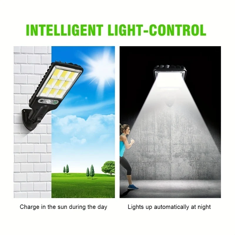1pc Luce Solare Esterna LED COB SMD, 1200 Lumen, 3 Modalità Di Luce, Impermeabile IP67, Luce Solare Di Sicurezza Con Sensore Di Movimento Per Giardino, Patio, Percorso, Luce Di Sicurezza Durevole Con