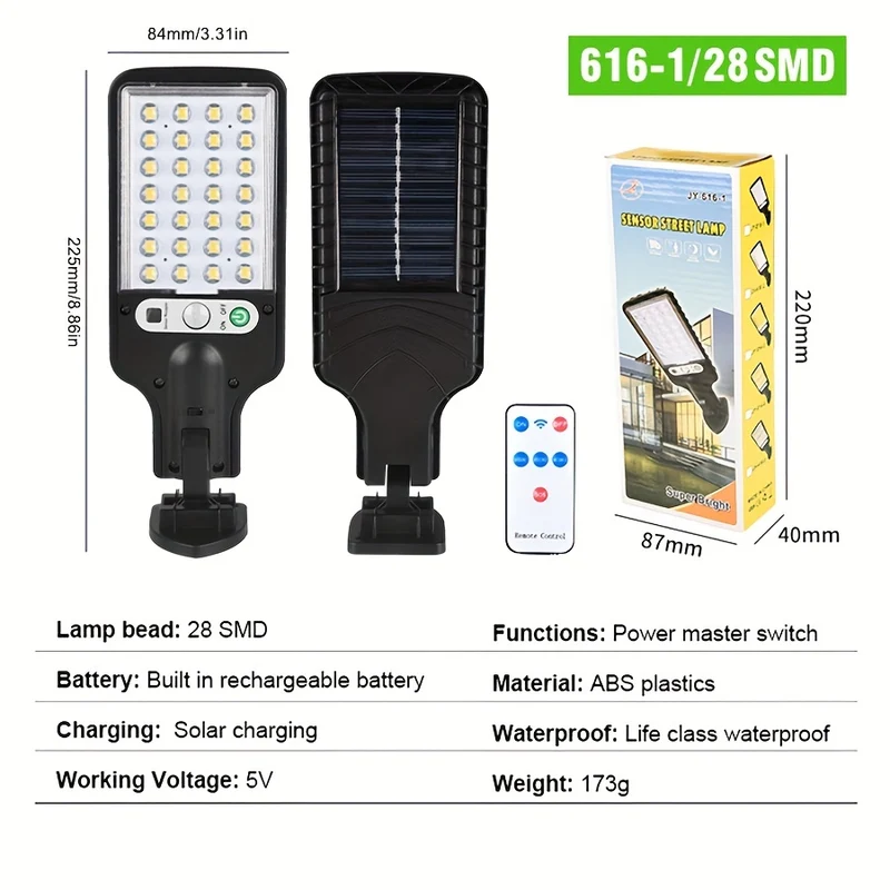 1pc Luce Solare Esterna LED COB SMD, 1200 Lumen, 3 Modalità Di Luce, Impermeabile IP67, Luce Solare Di Sicurezza Con Sensore Di Movimento Per Giardino, Patio, Percorso, Luce Di Sicurezza Durevole Con
