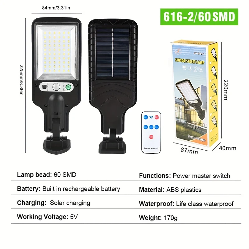 1pc Luce Solare Esterna LED COB SMD, 1200 Lumen, 3 Modalità Di Luce, Impermeabile IP67, Luce Solare Di Sicurezza Con Sensore Di Movimento Per Giardino, Patio, Percorso, Luce Di Sicurezza Durevole Con