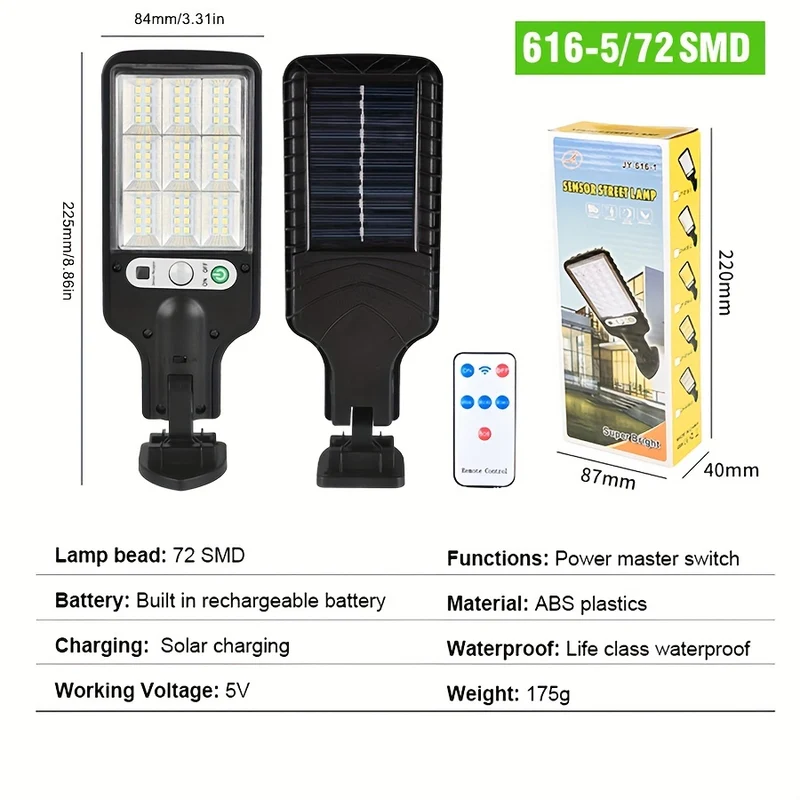 1pc Luce Solare Esterna LED COB SMD, 1200 Lumen, 3 Modalità Di Luce, Impermeabile IP67, Luce Solare Di Sicurezza Con Sensore Di Movimento Per Giardino, Patio, Percorso, Luce Di Sicurezza Durevole Con