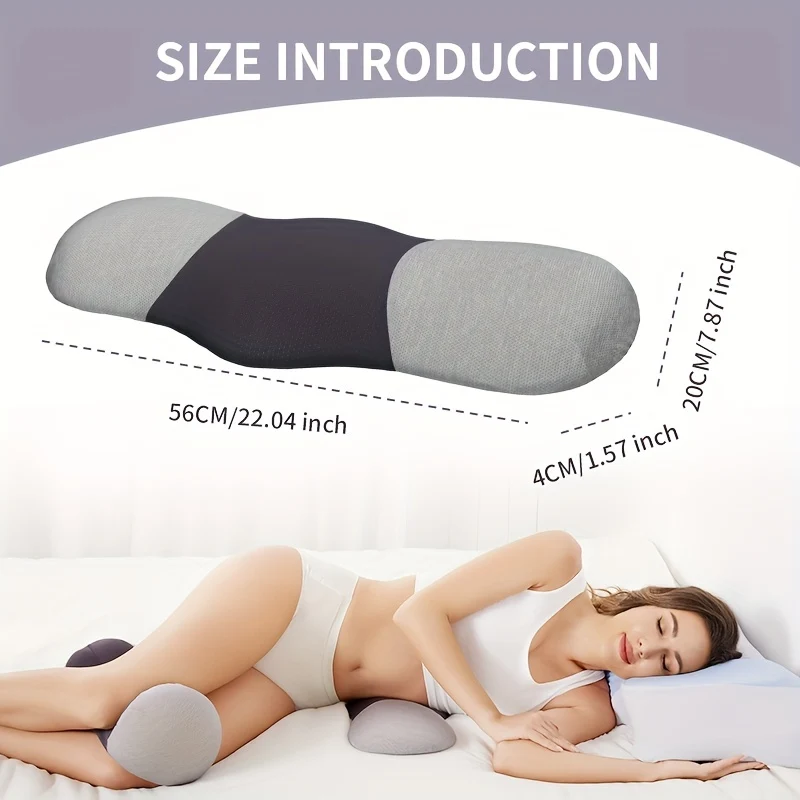 1 cuscino di supporto lombare per dormire, cuscino di supporto per la schiena in memory foam per il relax della parte bassa della schiena, cuscino di supporto per la vita del letto per donna incinta, anca, ginocchio,