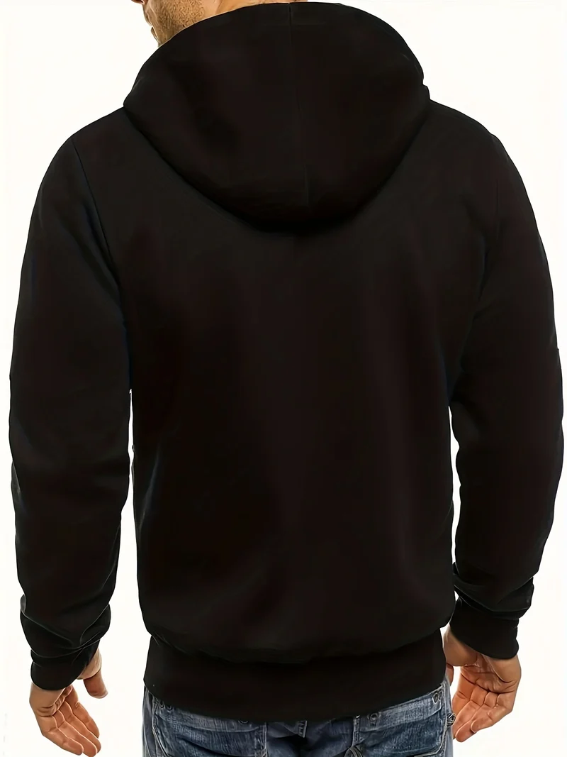 Felpe con cappuccio da uomo con zip Felpa leggera a maniche lunghe slim fit con tasca a marsupio