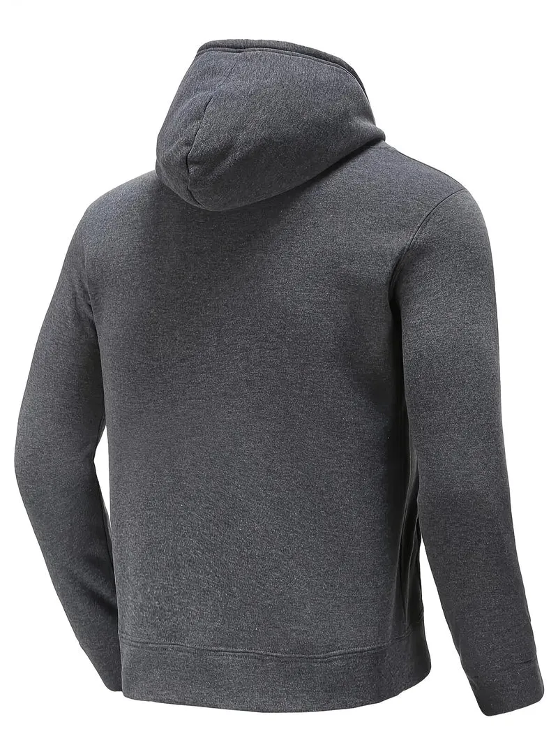 Felpe con cappuccio da uomo con zip Felpa leggera a maniche lunghe slim fit con tasca a marsupio