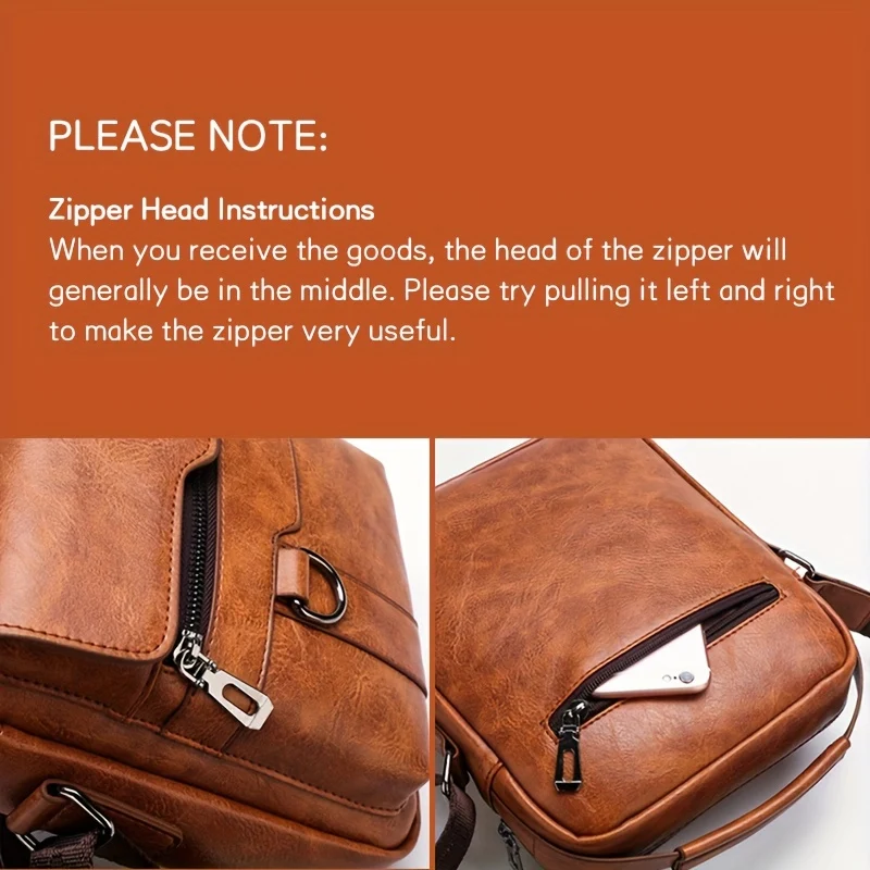 Borsa A Tracolla In Pelle PU Da Uomo 1 Pezzo, Borsa A Tracolla Casual Di Grande Capacità, Borsa A Tracolla Semplice E Alla Moda