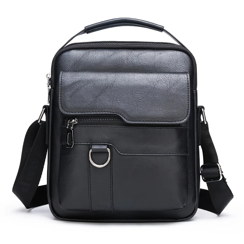 Borsa A Tracolla In Pelle PU Da Uomo 1 Pezzo, Borsa A Tracolla Casual Di Grande Capacità, Borsa A Tracolla Semplice E Alla Moda
