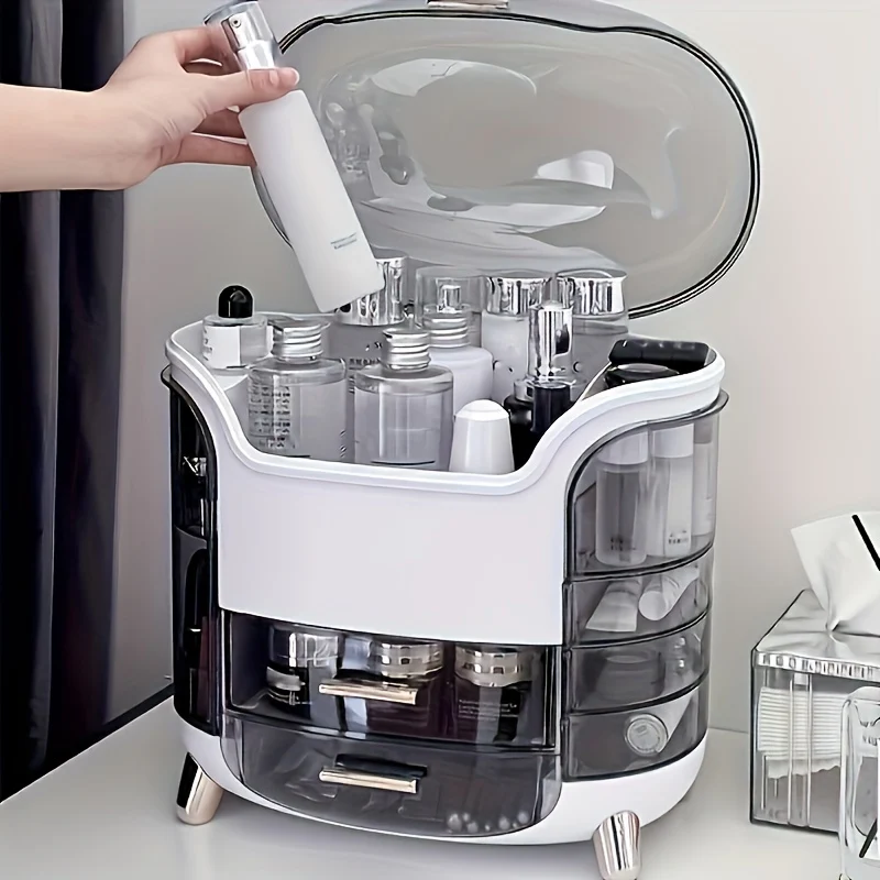 Organizzatore Professionale Per Trucco Cosmetico A Prova Di Polvere E Acqua, Con Cassetti, Grande Capacità, Organizer Da Banco Per Vanità, Bagno E Camera Da Letto