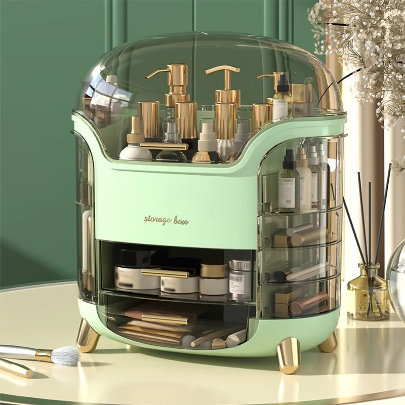 Scatola di archiviazione cosmetica per desktop di alta qualità a prova di polvere e impermeabile Scatola di archiviazione trucco Bagno Gioielli Multi-scena Rossetto Maschera viso Scatola di archiviazione pennello trucco