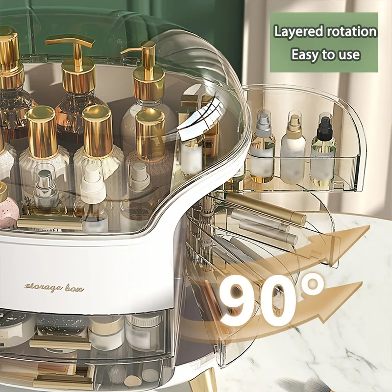Scatola di archiviazione cosmetica per desktop di alta qualità a prova di polvere e impermeabile Scatola di archiviazione trucco Bagno Gioielli Multi-scena Rossetto Maschera viso Scatola di archiviazione pennello trucco