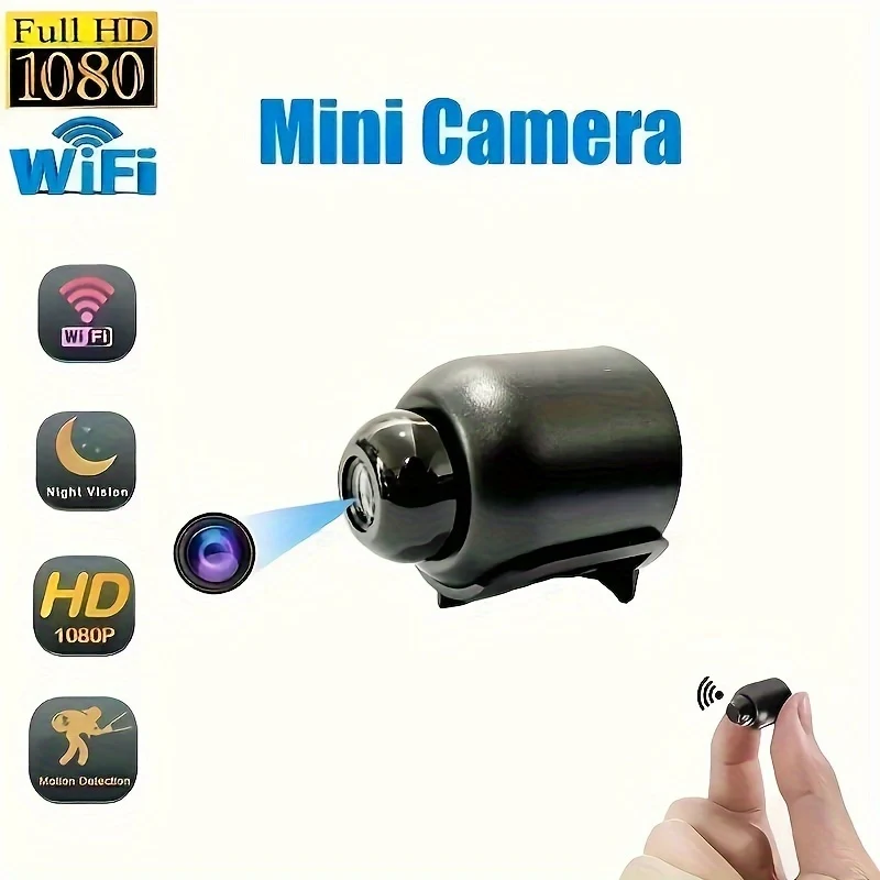 Mini Telecamera WiFi Visione Notturna HD 1080P Inclusa Rilevazione Del Movimento Monitoraggio Remoto Micro Baby Monitor Grandangolare Da 160° Per Casa Ufficio Negozio Magazzino