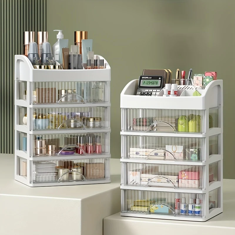 Organizzatore Di Trucco Per Vanità, Grande Organizzatore Da Appoggio Con Cassetti, Deposito Di Cosmetici Per La Cura Della Pelle, Pennelli, Ombretto, Lozioni, Rossetto, Smalto Per Unghie.Ottimo Per Comò, Bagno, Camera Da Letto