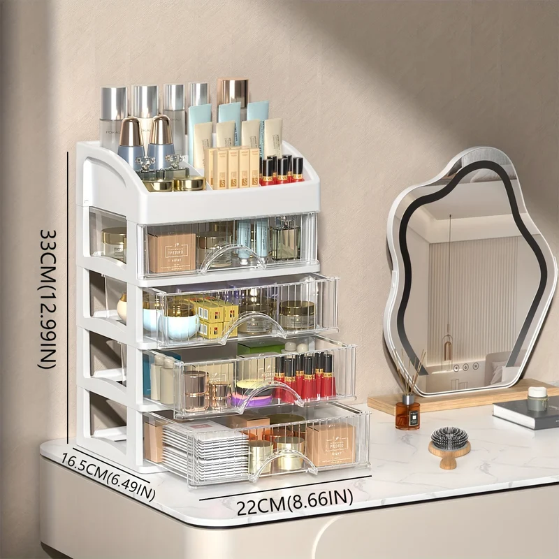 Organizzatore Di Trucco Per Vanità, Grande Organizzatore Da Appoggio Con Cassetti, Deposito Di Cosmetici Per La Cura Della Pelle, Pennelli, Ombretto, Lozioni, Rossetto, Smalto Per Unghie.Ottimo Per Comò, Bagno, Camera Da Letto