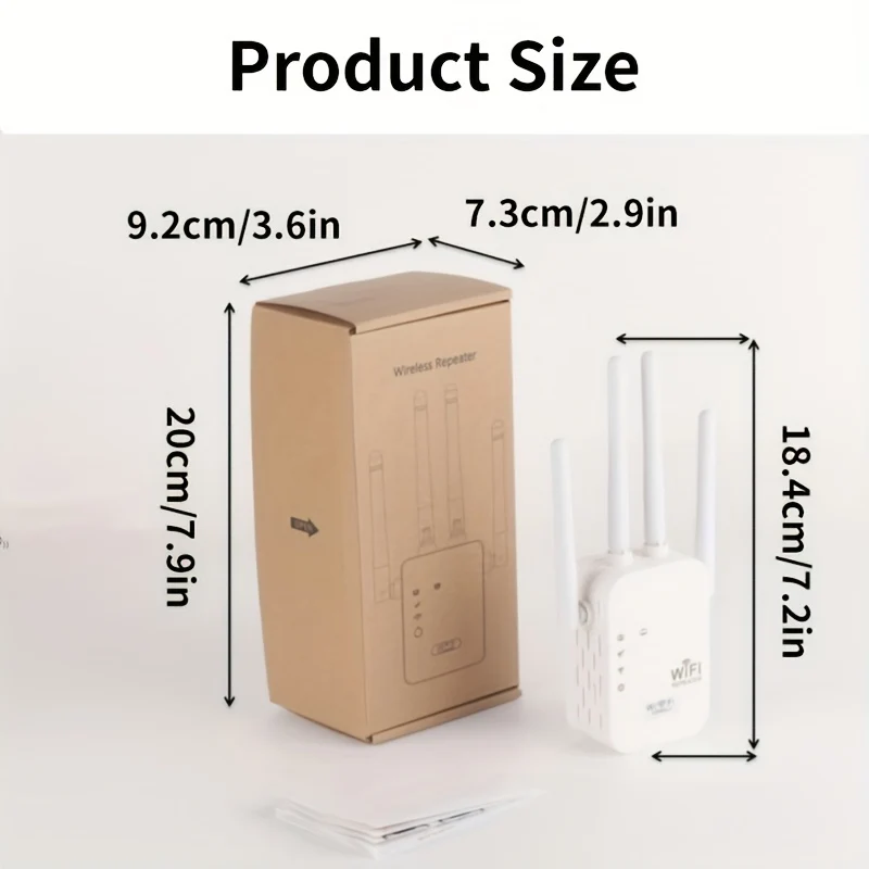 Estensore WiFi, Amplificatore Di Segnale, Potenzia Il Segnale A 300 Mbps WiFi 2,4 E 5 GHz Dual Band (8500 Piedi Quadrati), Forte Penetrazione Del Segnale, Supporta 35 Dispositivi, 4 Modalità, Configurazione Con 1 Tocco, 4 Antenne Per Copertura A 360°