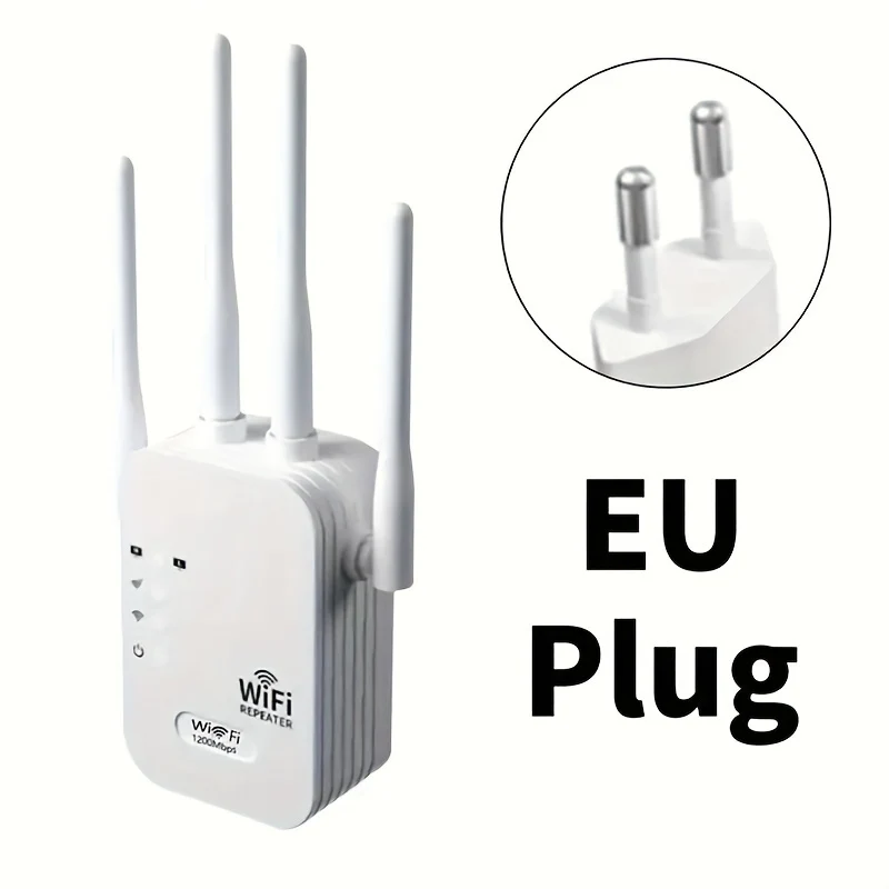 Estensore WiFi, Amplificatore Di Segnale, Potenzia Il Segnale A 300 Mbps WiFi 2,4 E 5 GHz Dual Band (8500 Piedi Quadrati), Forte Penetrazione Del Segnale, Supporta 35 Dispositivi, 4 Modalità, Configurazione Con 1 Tocco, 4 Antenne Per Copertura A 360°