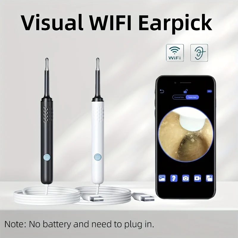 Kit Di Strumenti Per La Rimozione Del Cerume Dell'orecchio, Pulitore Dell'orecchio Con Telecamera, Pulizia Dell'orecchio Con Telecamera, Kit Di Rimozione Del Cerume Dell'orecchio Con Filo Per Bambini E Adulti, Otoscopio