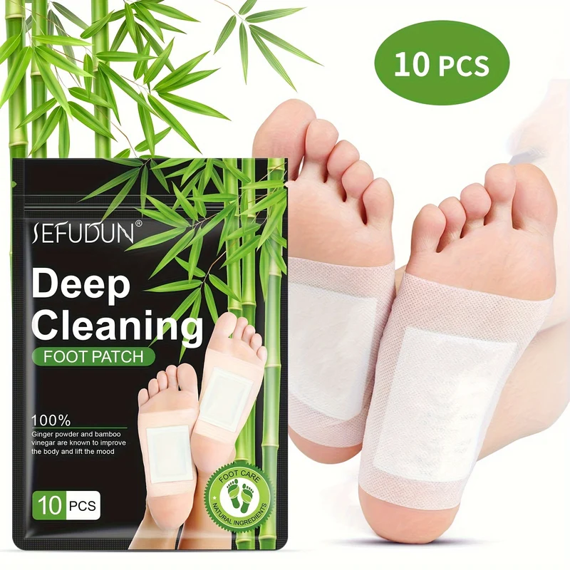 10 Pezzi Di Patch Per La Pulizia Profonda Dei Piedi, Pad Per I Piedi In Polvere Di Zenzero E Aceto Di Bambù Naturale Per La Cura Dei Piedi, Fogli Adesivi, Dopo Il Bagno Dei Piedi Quando Si Dorme Caldi E Rilassati