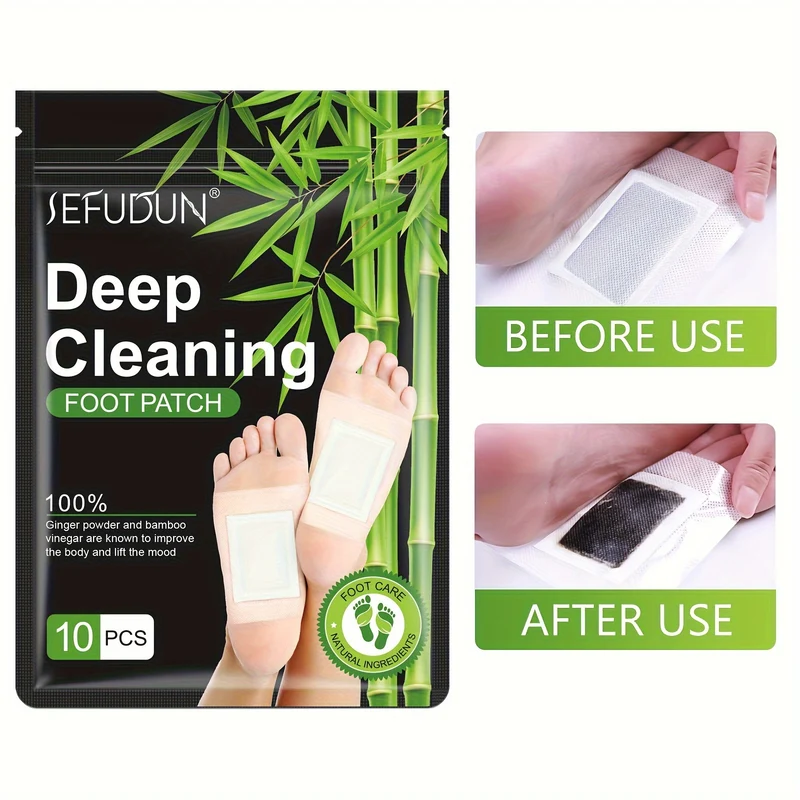 10 Pezzi Di Patch Per La Pulizia Profonda Dei Piedi, Pad Per I Piedi In Polvere Di Zenzero E Aceto Di Bambù Naturale Per La Cura Dei Piedi, Fogli Adesivi, Dopo Il Bagno Dei Piedi Quando Si Dorme Caldi E Rilassati