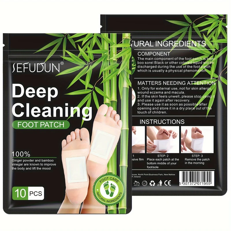 10 Pezzi Di Patch Per La Pulizia Profonda Dei Piedi, Pad Per I Piedi In Polvere Di Zenzero E Aceto Di Bambù Naturale Per La Cura Dei Piedi, Fogli Adesivi, Dopo Il Bagno Dei Piedi Quando Si Dorme Caldi E Rilassati