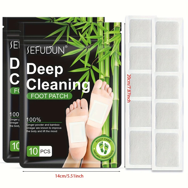 10 Pezzi Di Patch Per La Pulizia Profonda Dei Piedi, Pad Per I Piedi In Polvere Di Zenzero E Aceto Di Bambù Naturale Per La Cura Dei Piedi, Fogli Adesivi, Dopo Il Bagno Dei Piedi Quando Si Dorme Caldi E Rilassati