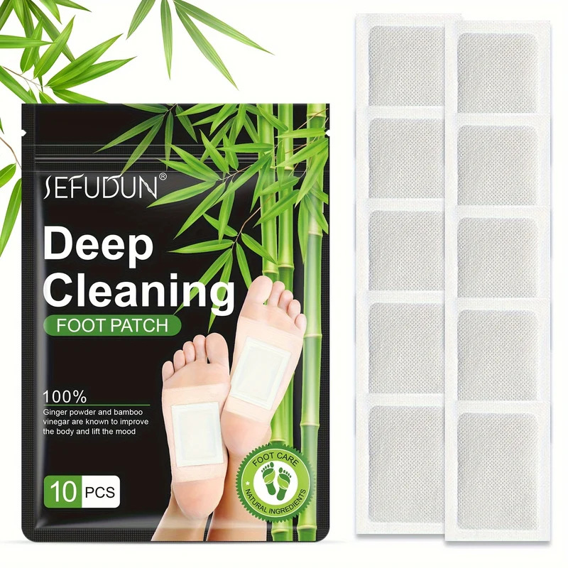 10 Pezzi Di Patch Per La Pulizia Profonda Dei Piedi, Pad Per I Piedi In Polvere Di Zenzero E Aceto Di Bambù Naturale Per La Cura Dei Piedi, Fogli Adesivi, Dopo Il Bagno Dei Piedi Quando Si Dorme Caldi E Rilassati