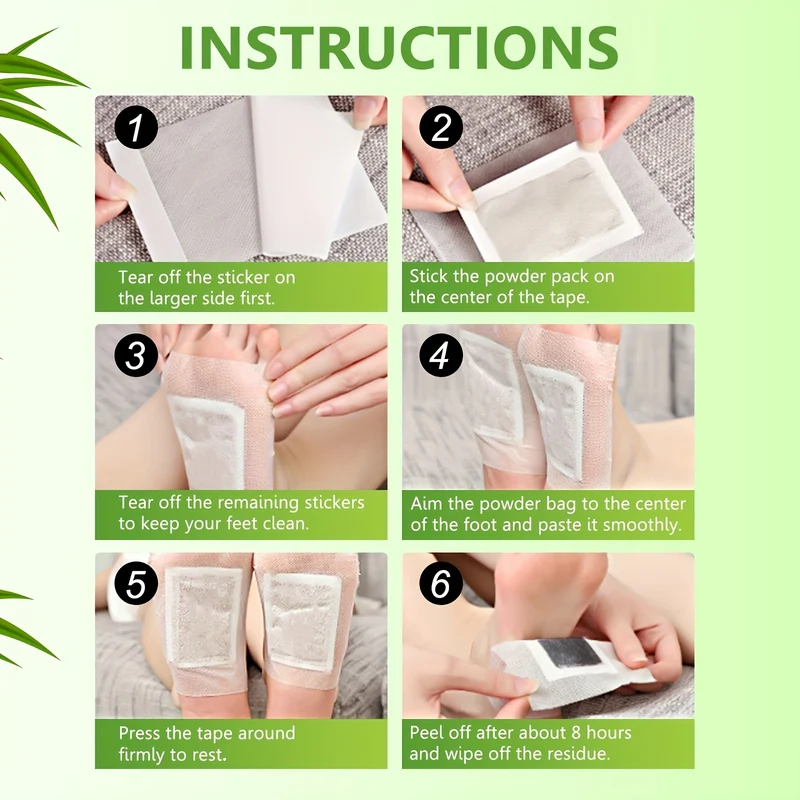 10 Pezzi Di Patch Per La Pulizia Profonda Dei Piedi, Pad Per I Piedi In Polvere Di Zenzero E Aceto Di Bambù Naturale Per La Cura Dei Piedi, Fogli Adesivi, Dopo Il Bagno Dei Piedi Quando Si Dorme Caldi E Rilassati