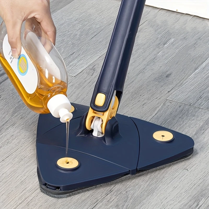 1 pz. Mocio rotante regolabile per la pulizia a 360°, mocio triangolare a manico lungo, mocio professionale lungo per graffiare le finestre, per la pulizia di pavimenti/soffitti/angoli/vetri/automobili