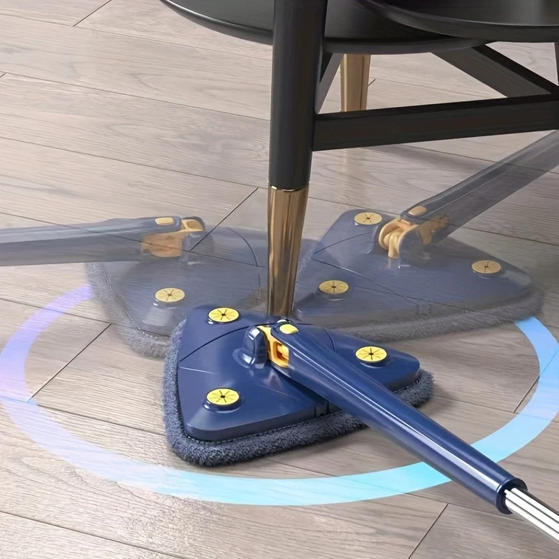 1 pz. Mocio rotante regolabile per la pulizia a 360°, mocio triangolare a manico lungo, mocio professionale lungo per graffiare le finestre, per la pulizia di pavimenti/soffitti/angoli/vetri/automobili