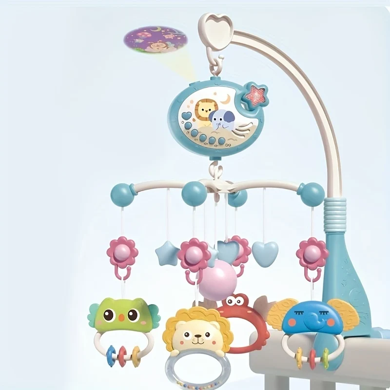 Lettino musicale multifunzionale con telecomando per bambini, campana, luce di proiezione, Natale, Halloween, regali del Ringraziamento