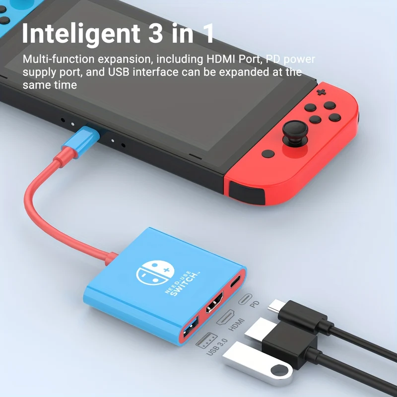 Docking station PD100W per Nintendo Switch, Dock per Switch portatile per Nintendo Switch Dock Switch Adattatore HDMI USB 3.0 Switch TV Dock, per Nintendo Switch Dock da viaggio, per Accessori Nintendo Switch