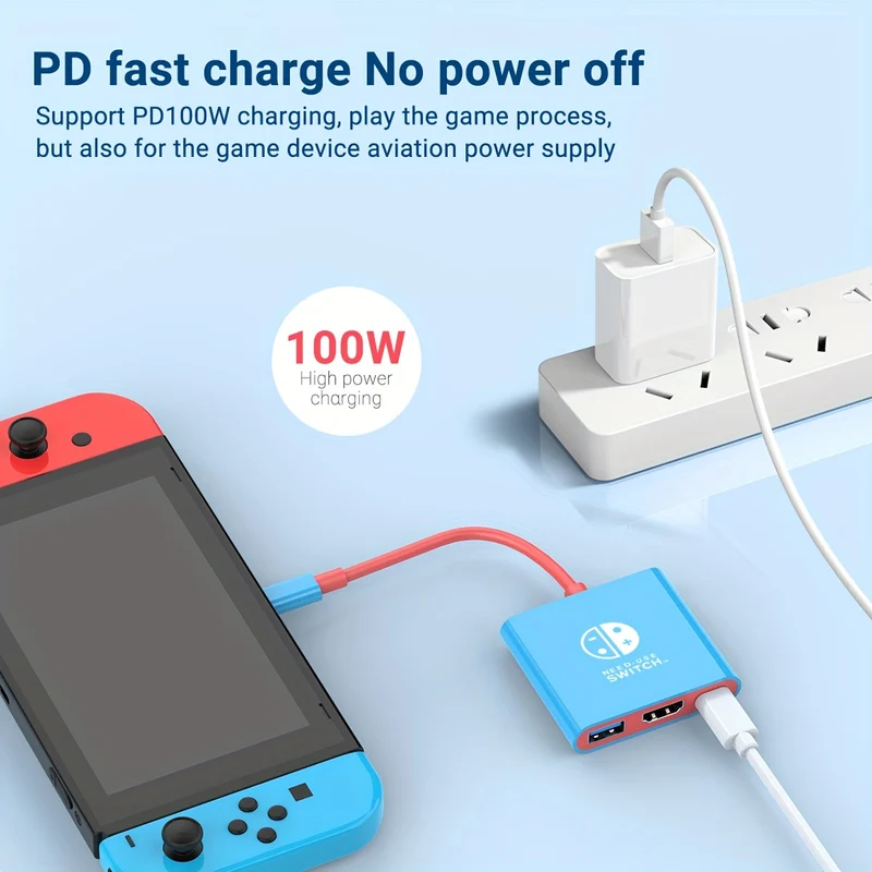 Docking station PD100W per Nintendo Switch, Dock per Switch portatile per Nintendo Switch Dock Switch Adattatore HDMI USB 3.0 Switch TV Dock, per Nintendo Switch Dock da viaggio, per Accessori Nintendo Switch
