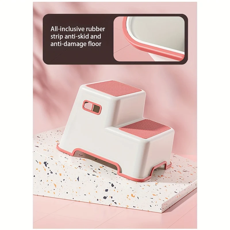 Poggiapiedi Per Bambini A Doppio Strato 1pc, Sgabello Per Toilette Per Bambini, Poggiapiedi Per Bambini Per Lavaggio A Mano, Doppio Design Antiscivolo